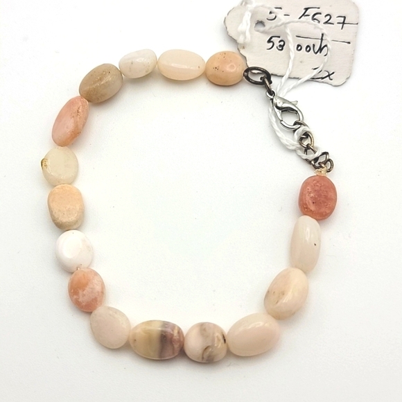 Pink Australian Opal 53 Cts Natural Gemstone Beaded Bracelet Size US 7.5" - Picture 6 of 6